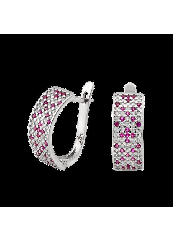 Каблучка срібна широка Орнамент з маленькими кольоровими фіанітами Каштан (342334599)