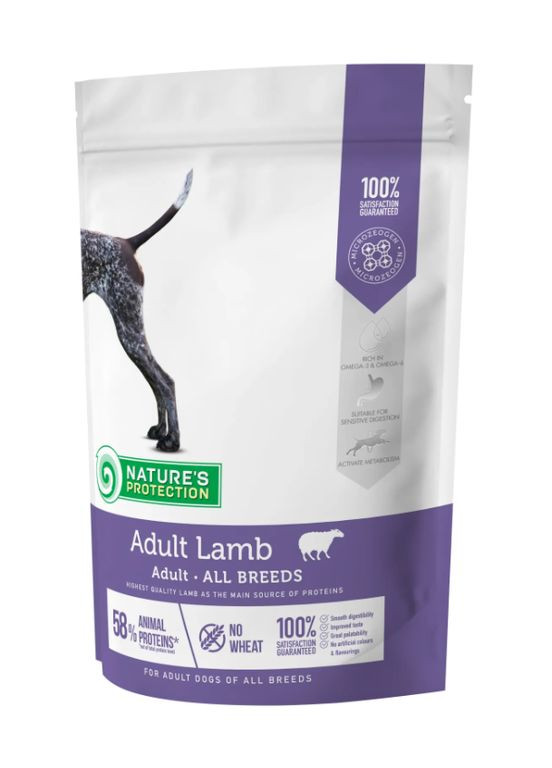 Сухий корм для собак Adult Lamb All Breeds 500 г Nature's Protection (266274476)