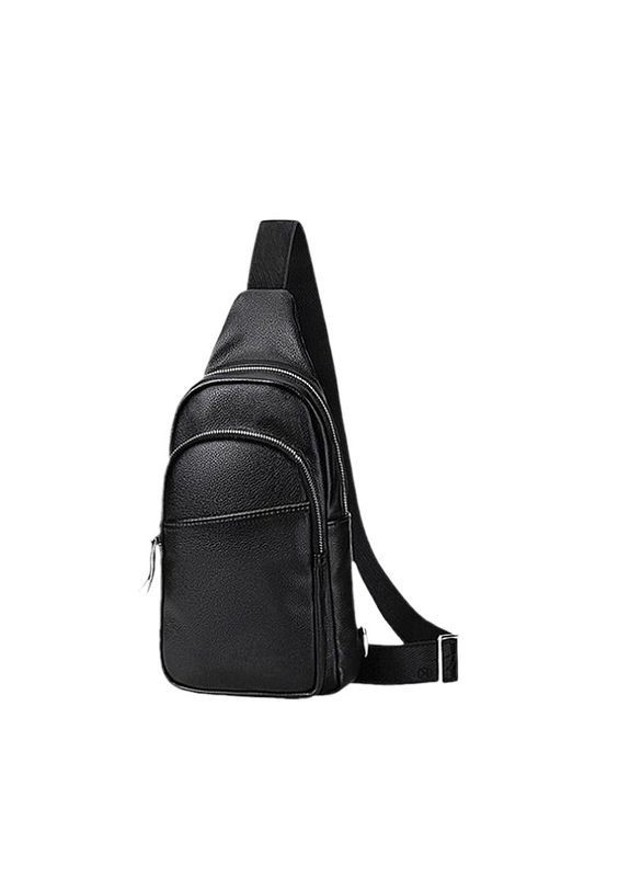Нагрудная мужская сумка слинг из натуральной кожи Qvant 5021 - Черная Tiding Слінг (366889764)