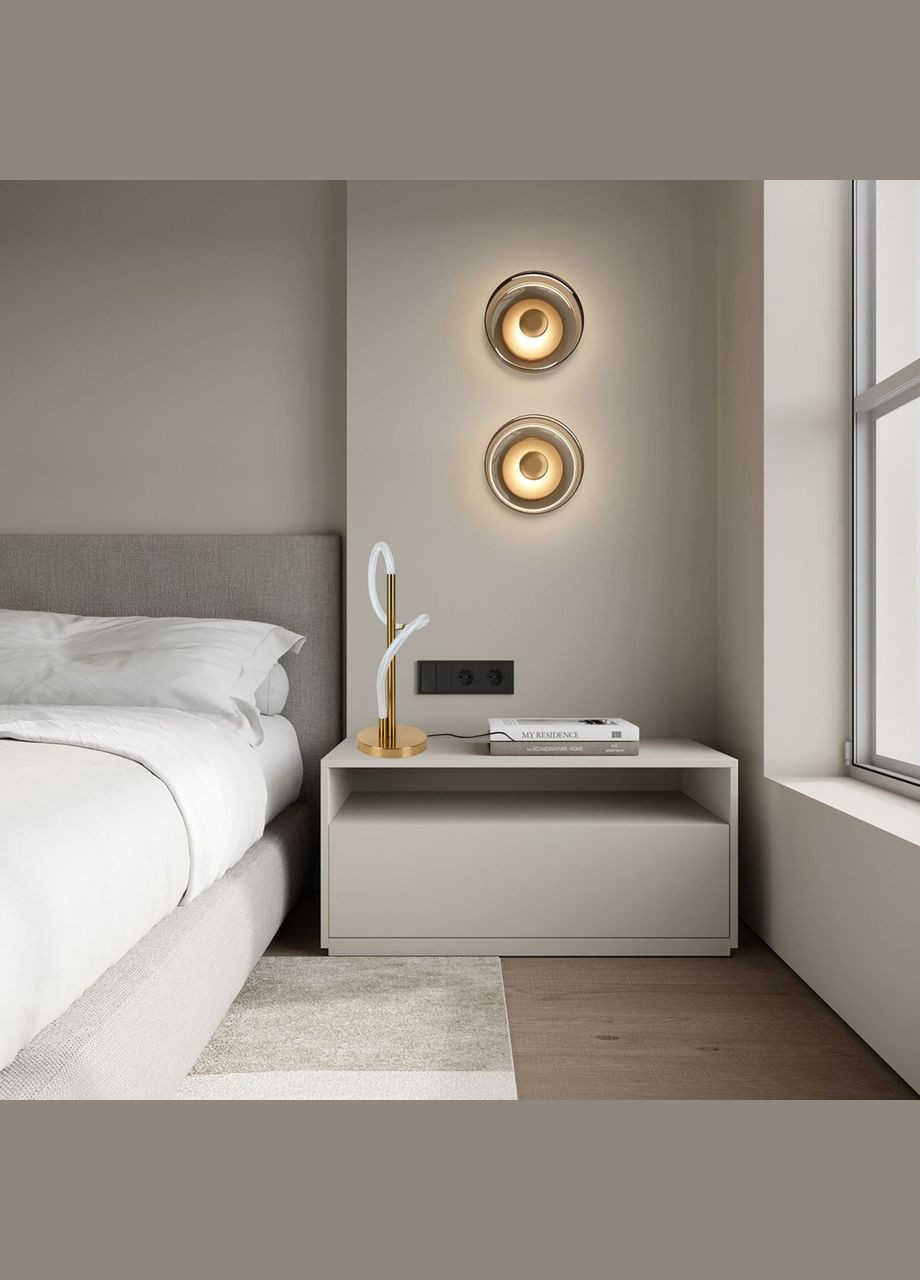 Настольная бронзовая прикроватная лампа и ночник из гибкого каната в стиле арт-деко (81-T3027 AB) No Brand (370072455)