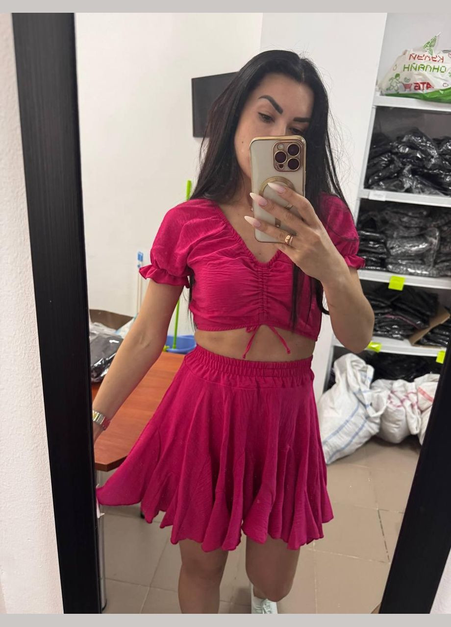 Рожевий літній комплект креп малиновий IRmAS