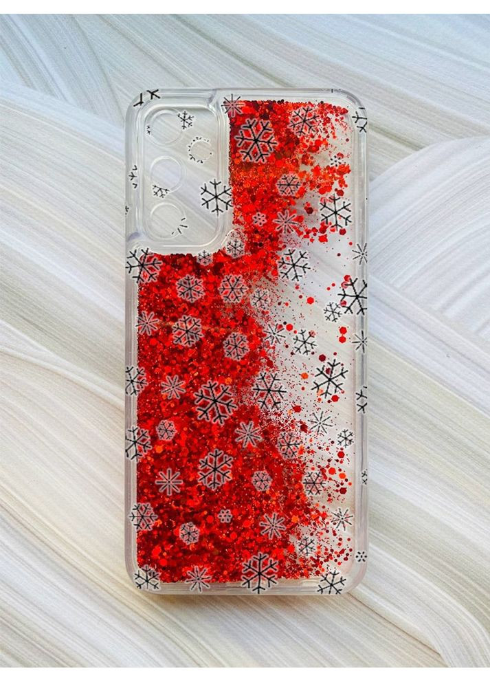 Чехол с плавающими блестками для Samsung Galaxy A24 (A245) Фон Снежинки (принт 204) CASE CONTROL (362965700)