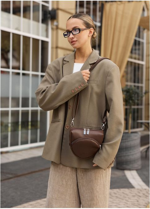 Женская сумка кроссбоди через плечо из экокожи Шоколадная (2922018520) Sambag (366091862)