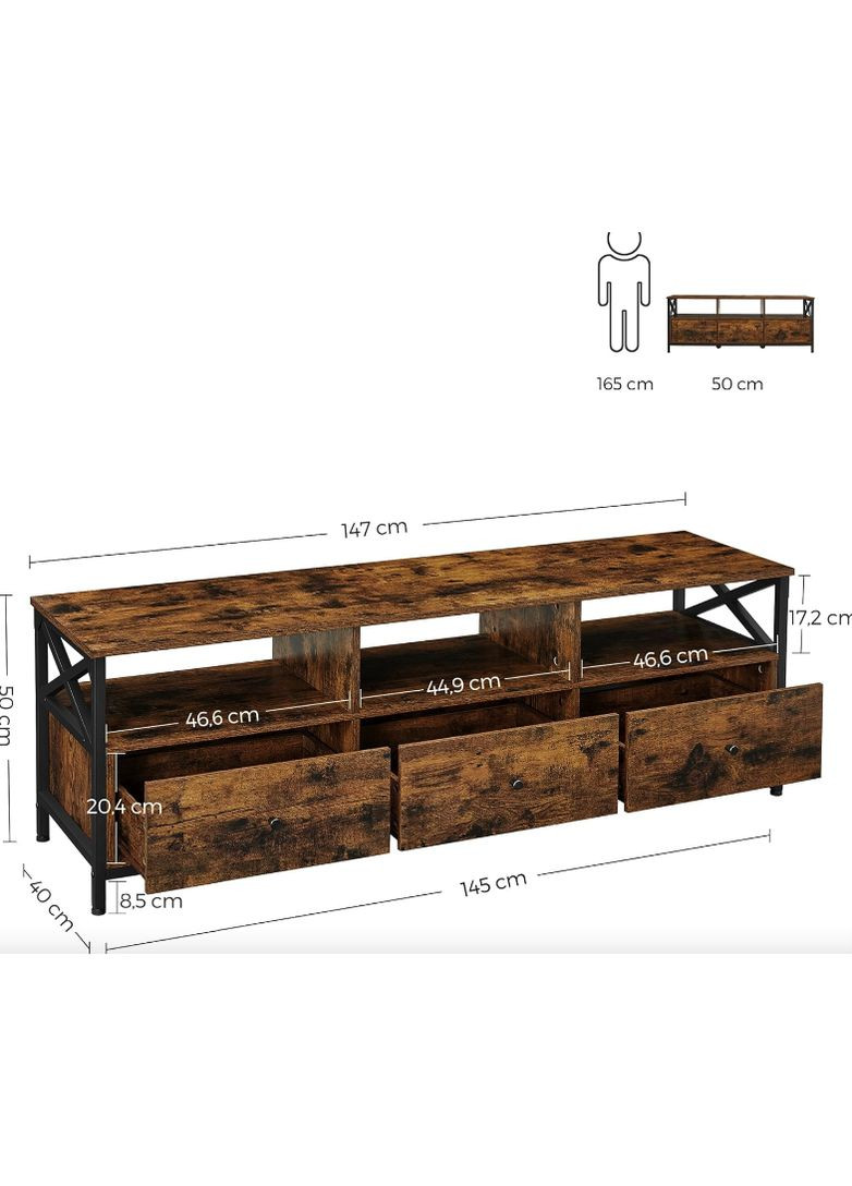 Тумба под телевизор Kamila в стиле Loft с 3 ящиками Leobert (361952843)
