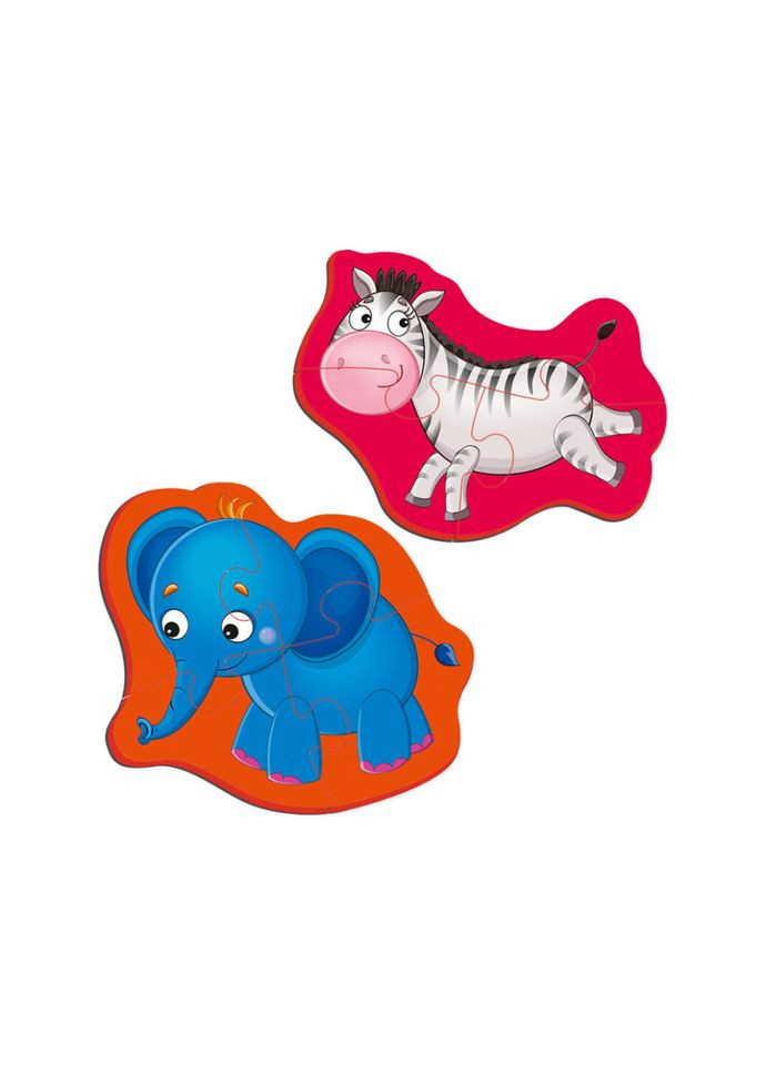 Магнитные беби пазлы "Зебра и слоненок" VT3208-12 Vladi toys (343275895)