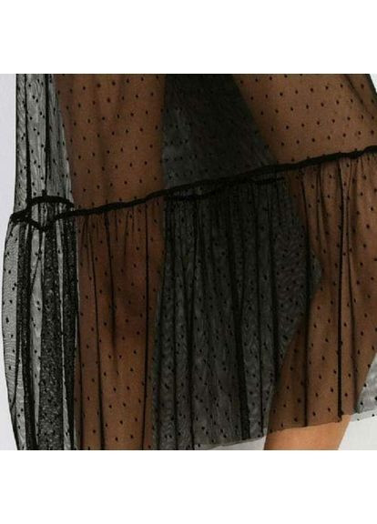 Черное праздничный, домашнее, пляжное, повседневный туника-платье прозрачное No Brand