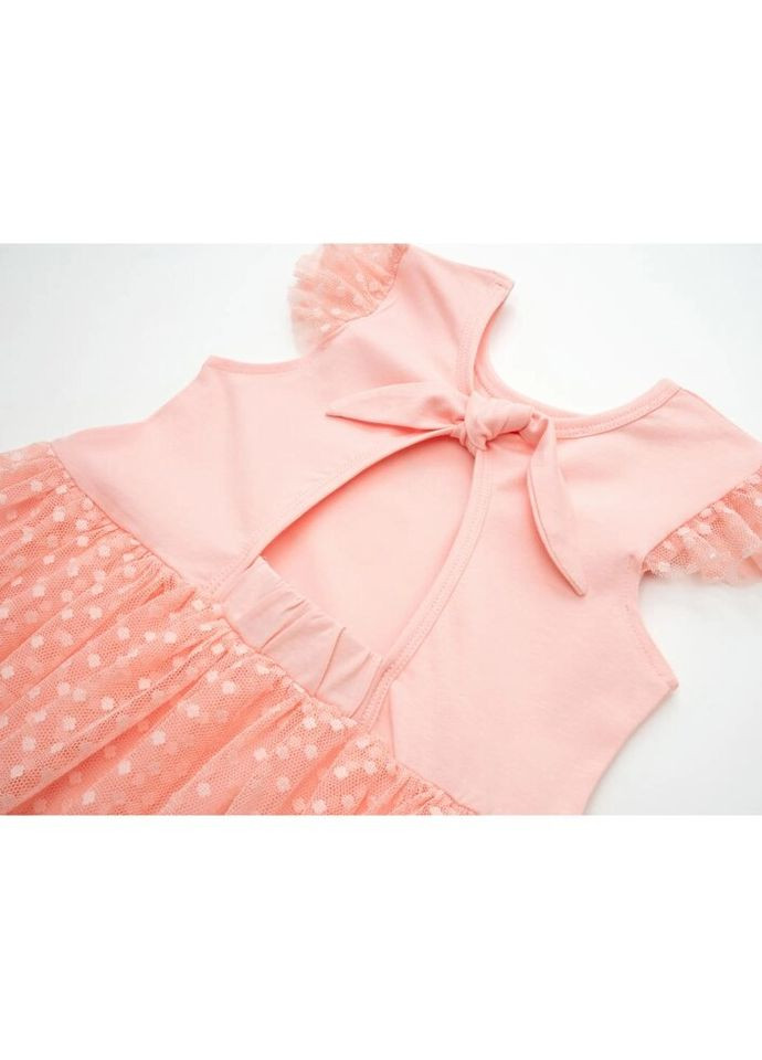 Персиковое платье с фатиновой юбкой с единорогами (6831-116g-peach) Pop Fashion (300625119)