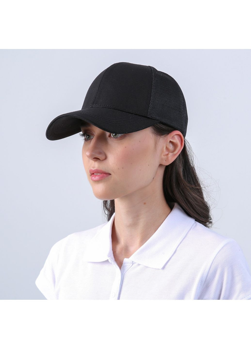 Бейсболка тракер женская коттон черная ЛЕЙРИЯ LuckyLOOK 808-614 (335833619)