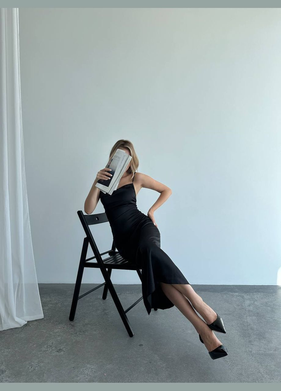 Черное праздничный платье No Brand однотонное