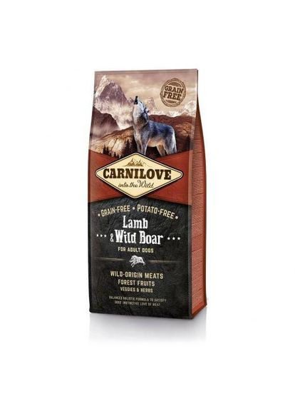 Сухий корм Lamb & Wild Boar для дорослих собак всіх порід, ягня та кабан, 12 кг Carnilove (349823902)