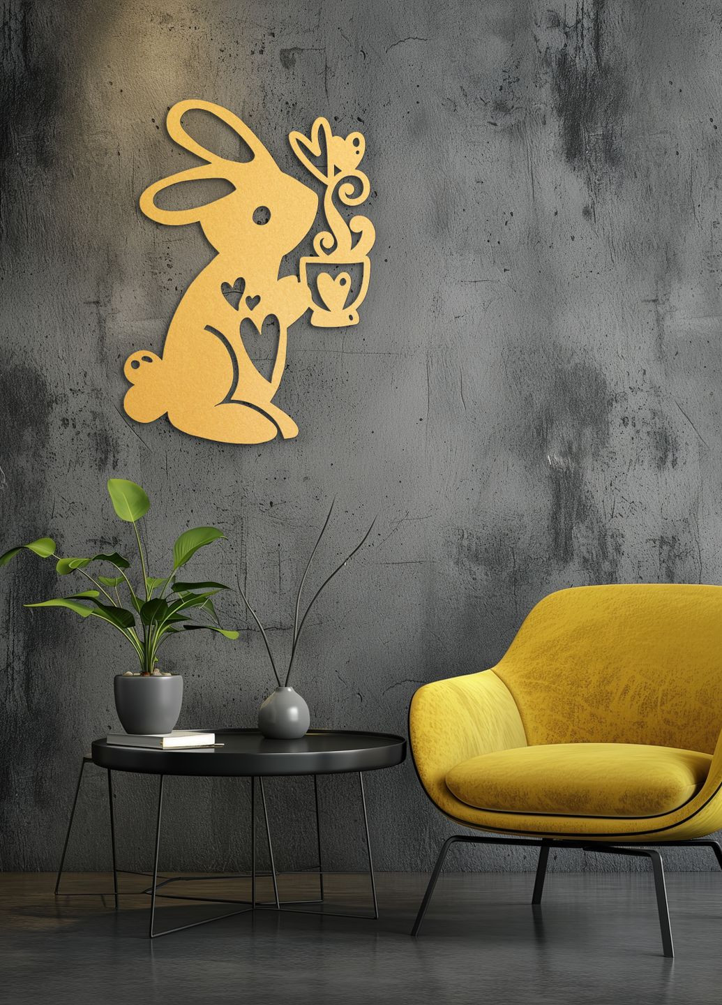 Дерев'яна картина на кухню, декор для кімнати "Сонячний зайчик", оригінальний подарунок 50х38 см Woodyard (291842550)