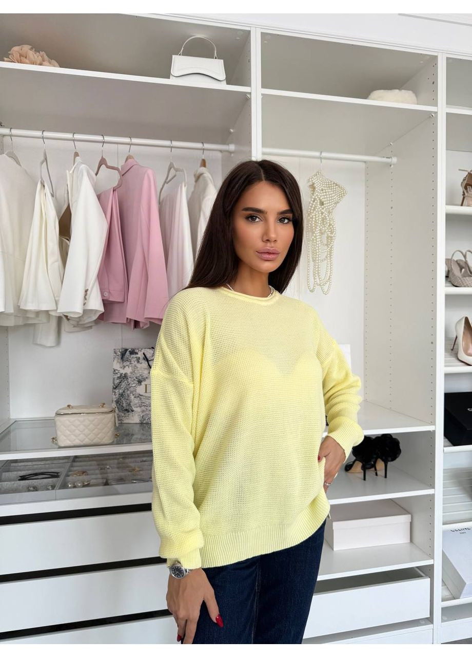 Желтый демисезонный свитер 100% акрил турция — замеры в описании DK/DL Мода без кордонів