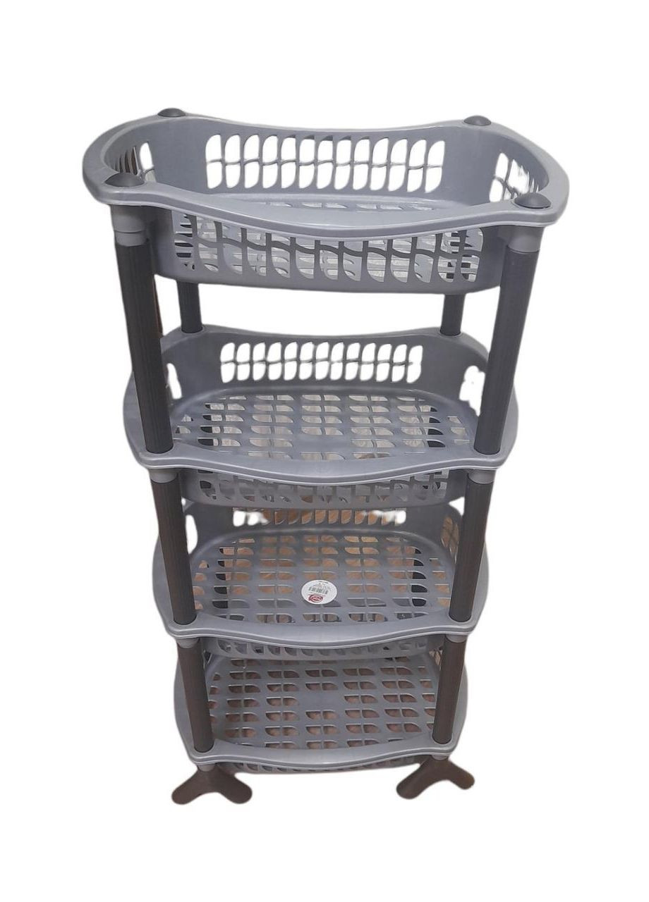 Полка 4 ящика для овощей овальная серая No Brand (362491841)