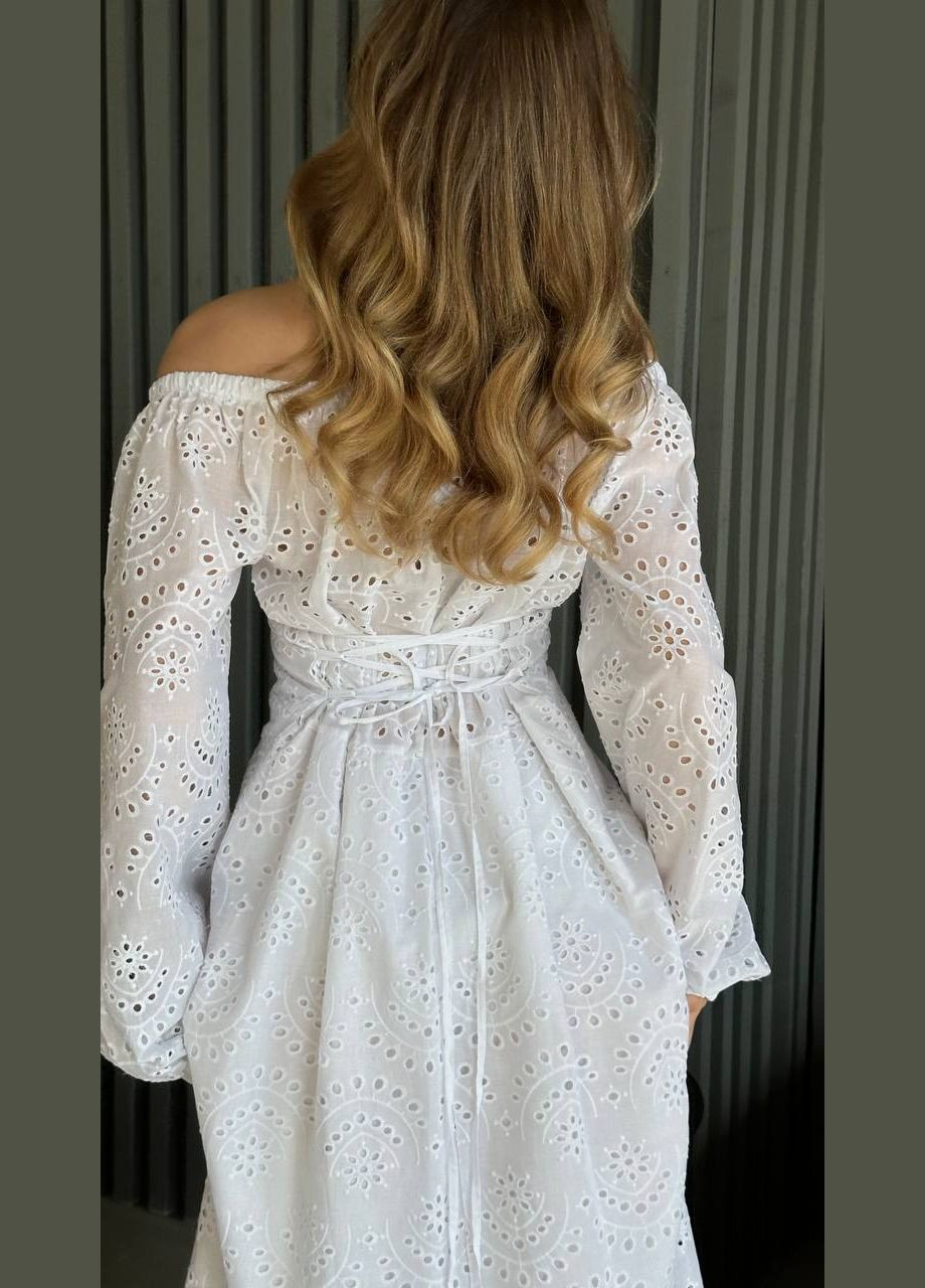 Молочное праздничный платье No Brand однотонное