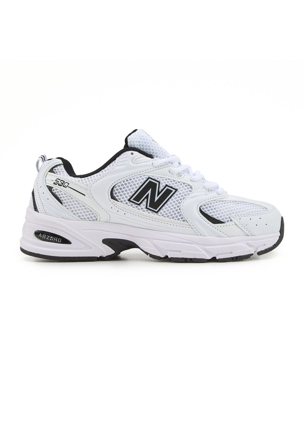 Чорні Осінні кросівки чоловічі new balance 530 white black logo v2 нью беланс 530 No Brand