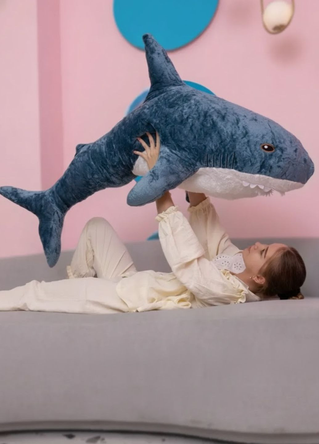 Большая мягкая игрушка акула 160 см, плюшевая подушка-обнимашка My Kigu (370370668)