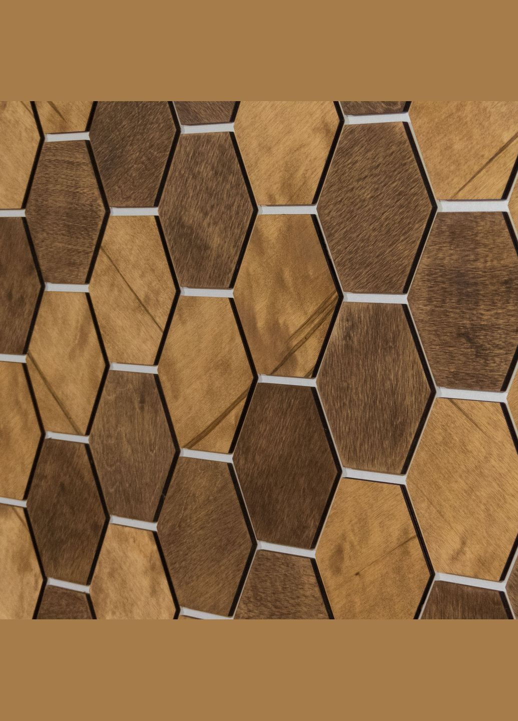 Дерев'яні Стінові Панелі Соти Береза Темна/Середня 36шт (1кв.м.) No Brand (307071903)