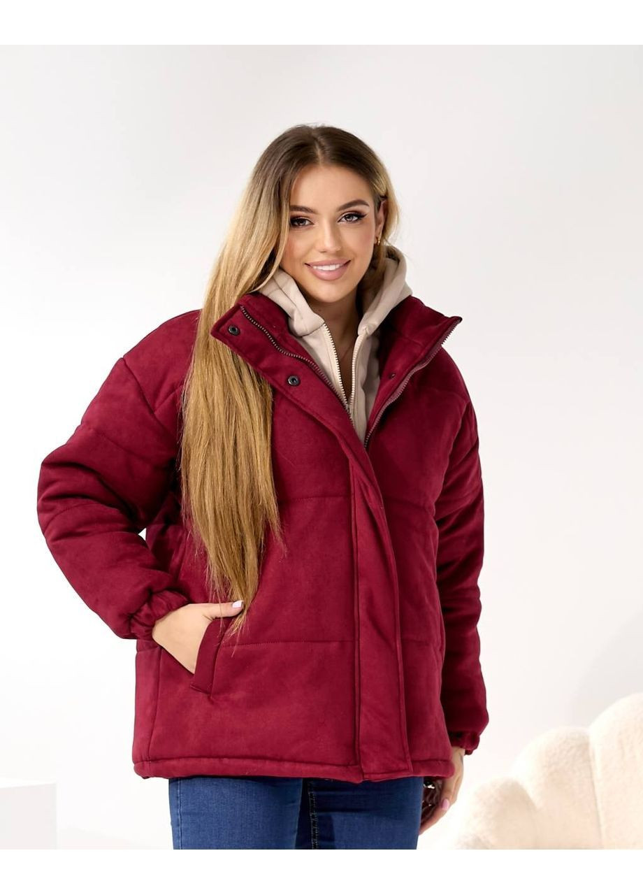 Бордовая зимняя женская зимняя куртка No Brand