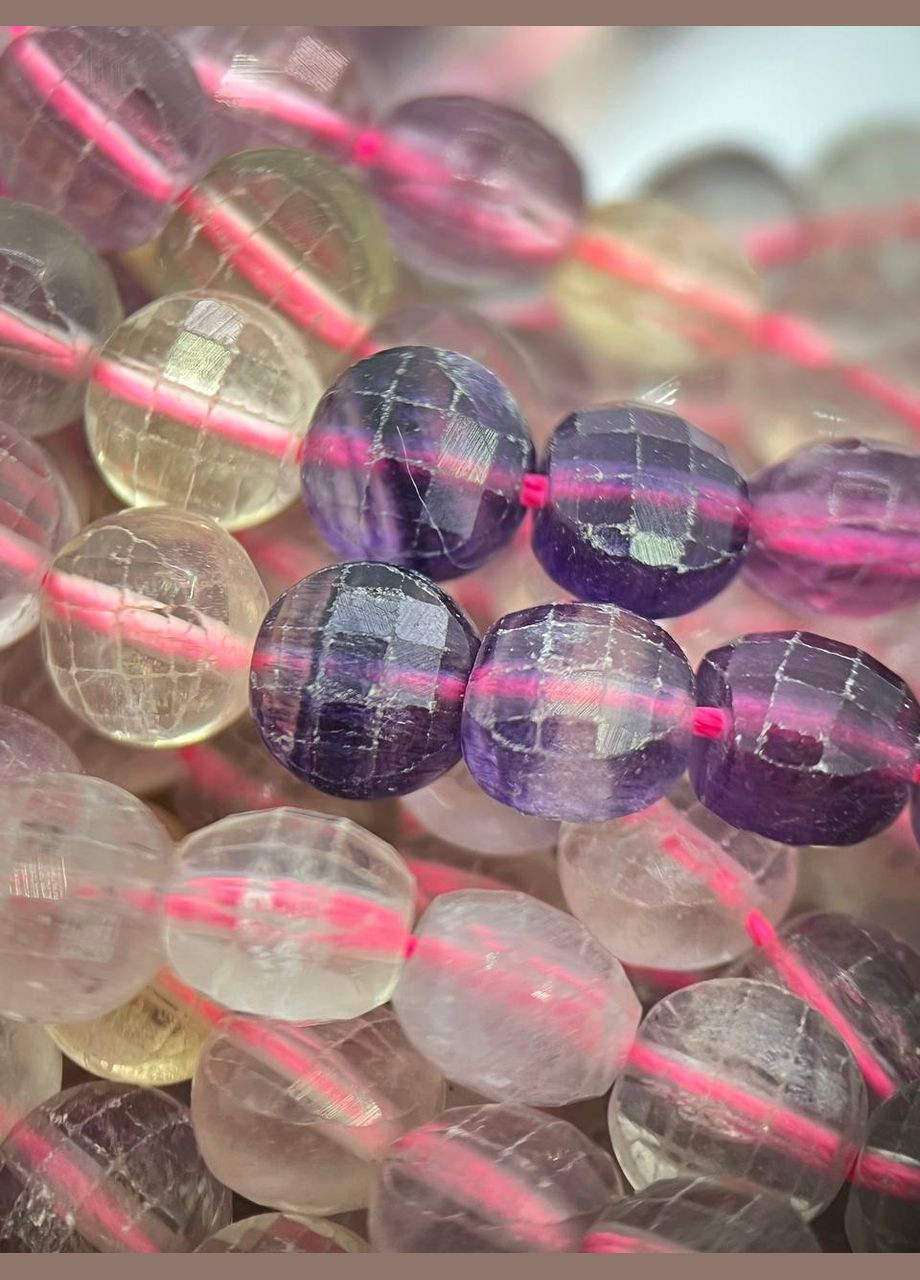 Флюорит на нитці без замка 5х7 мм 40 см Двоколірний 11655 No Brand (315343348)