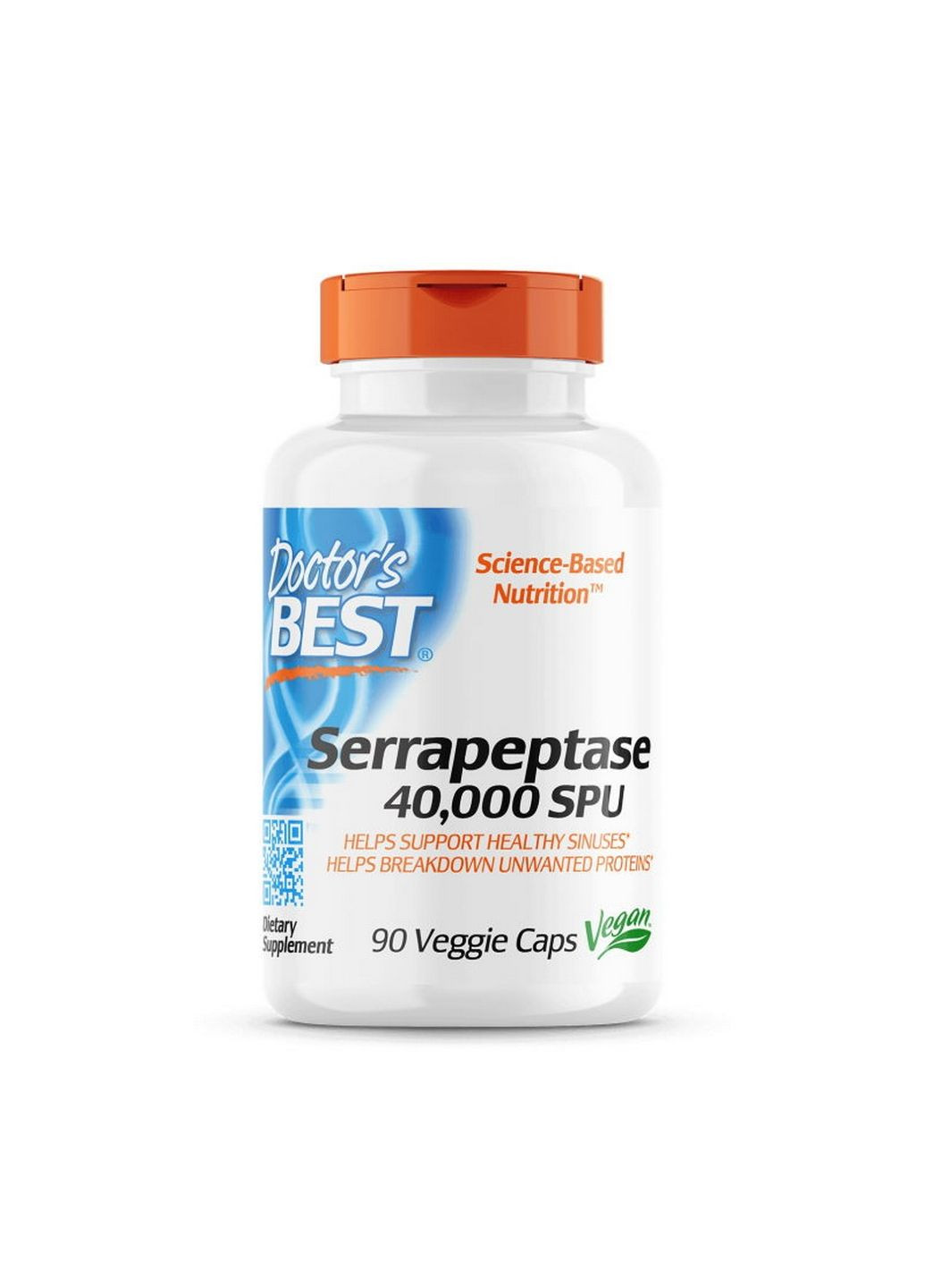 Натуральна добавка Serrapeptase 40000 SPU, 90 капсул Doctor's Best (293337843)