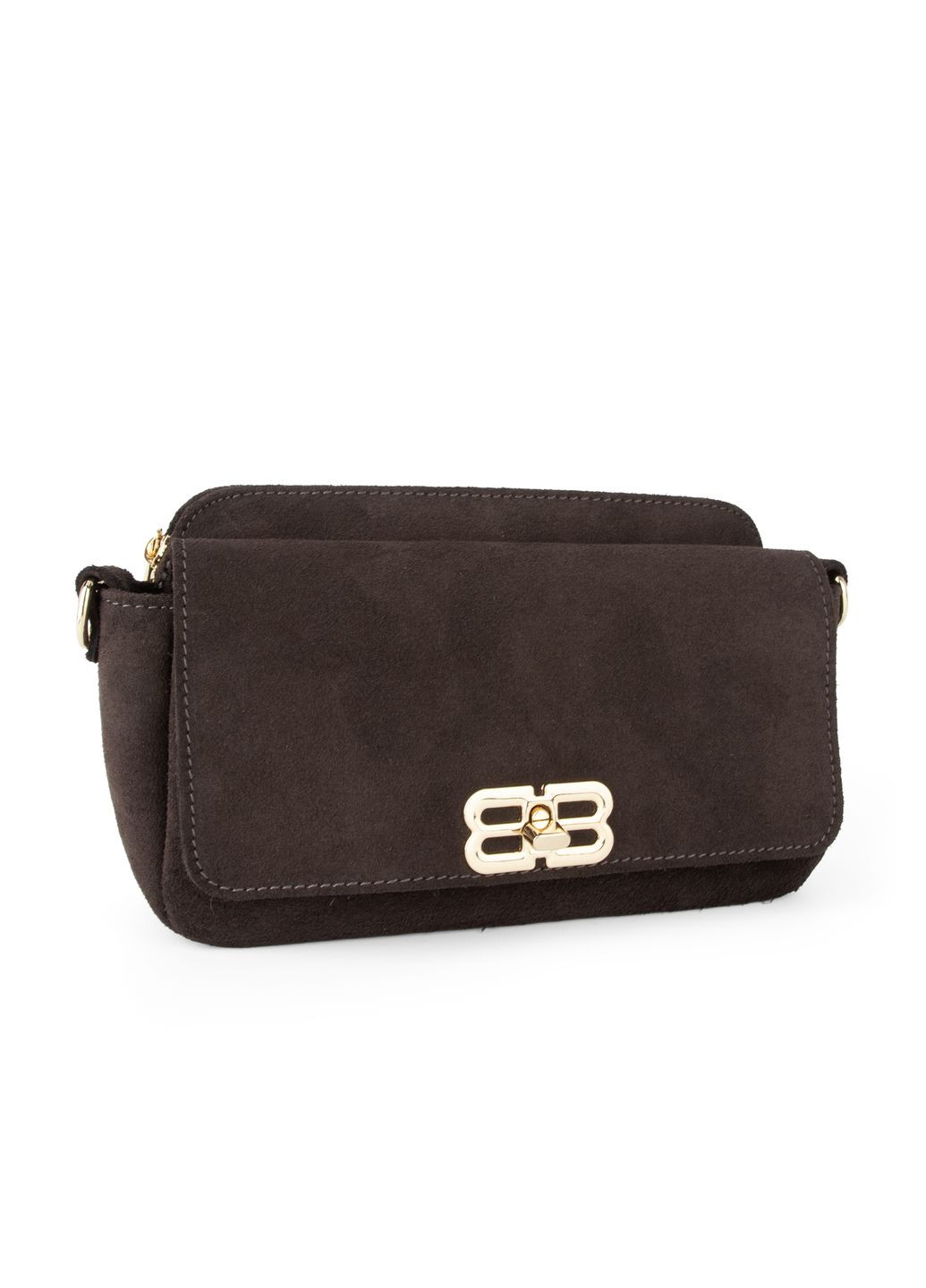 Сумка женская маленькая замшевая на два отделения 04042 шоколадная Virginia Conti (369368463)