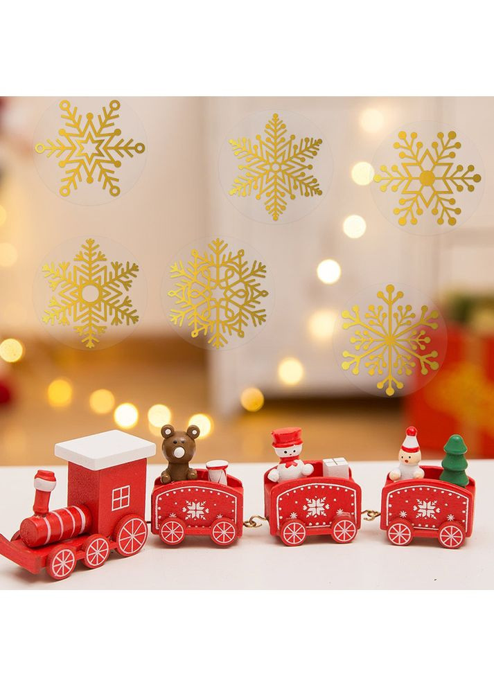 Наклейки на бобине «Снежинки» 2,5 см, в рулоне 500 шт – прозрачная с золотом No Brand (356509772)