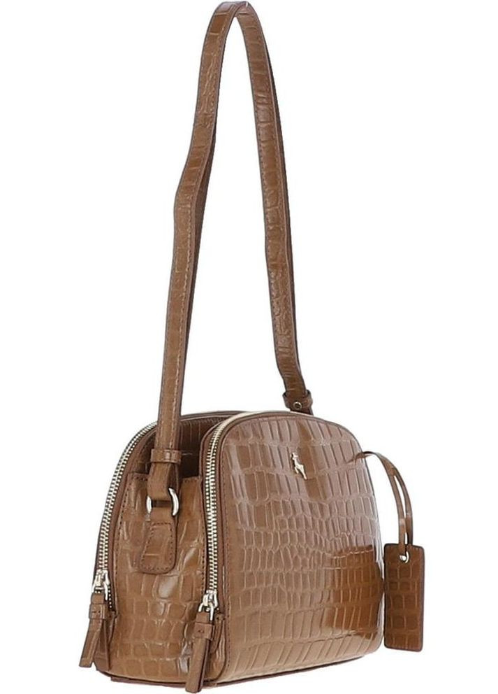 Сумка крос-боді через плече для телефону та документів жіноча з натуральної шкіри маленька Рудий 37034 Ashwood (353689959)