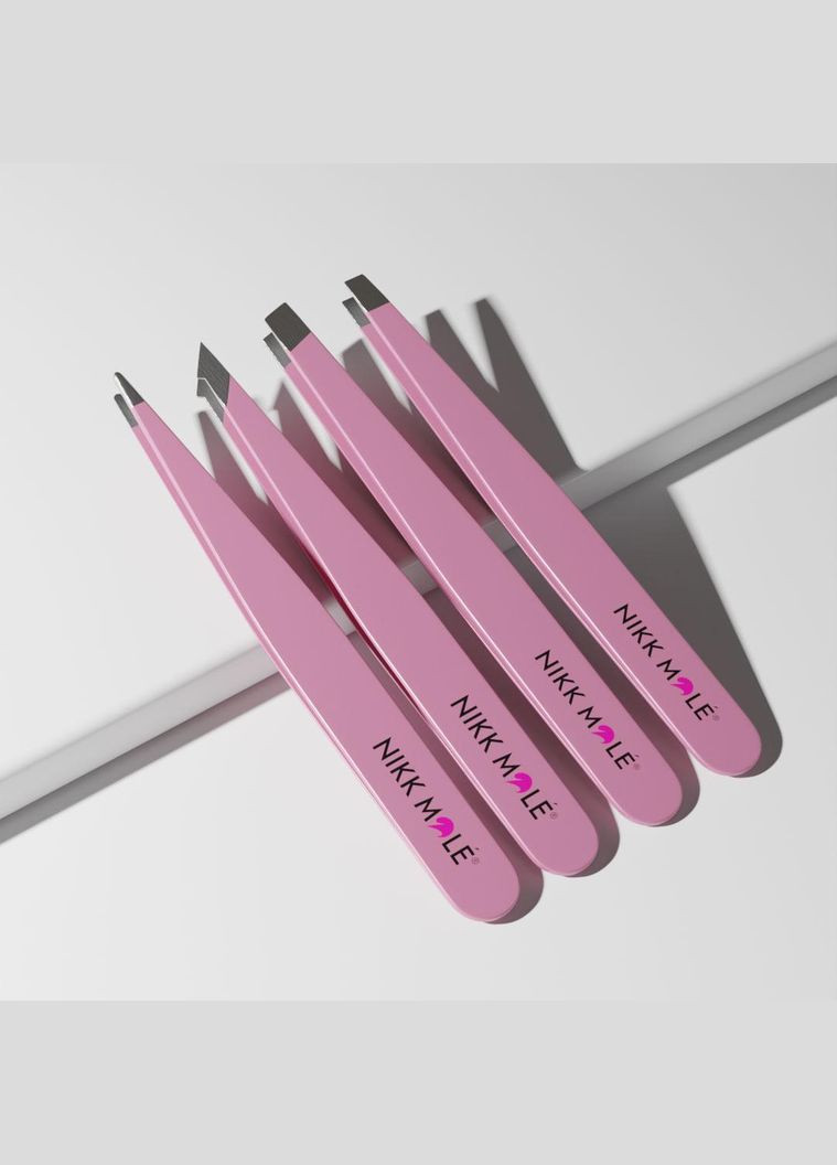 Набір пінцетів 3 шт, рожевий Nikk Mole (313401624)