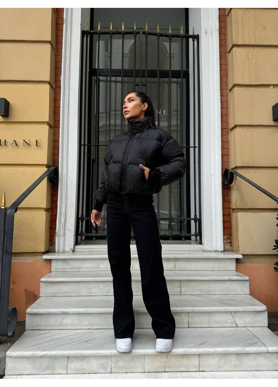 Черный демисезонный Пуховик No Brand