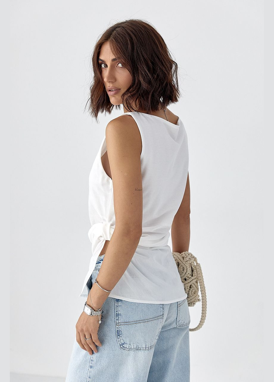 Вискозная майка с асимметричным низом Lurex — 335400987