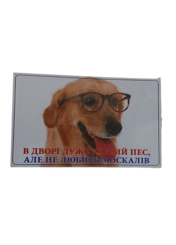 Табличка-119 "Добрый пес, но не любит москалей" (лабрадор) 20х12 см No Brand (368710559)