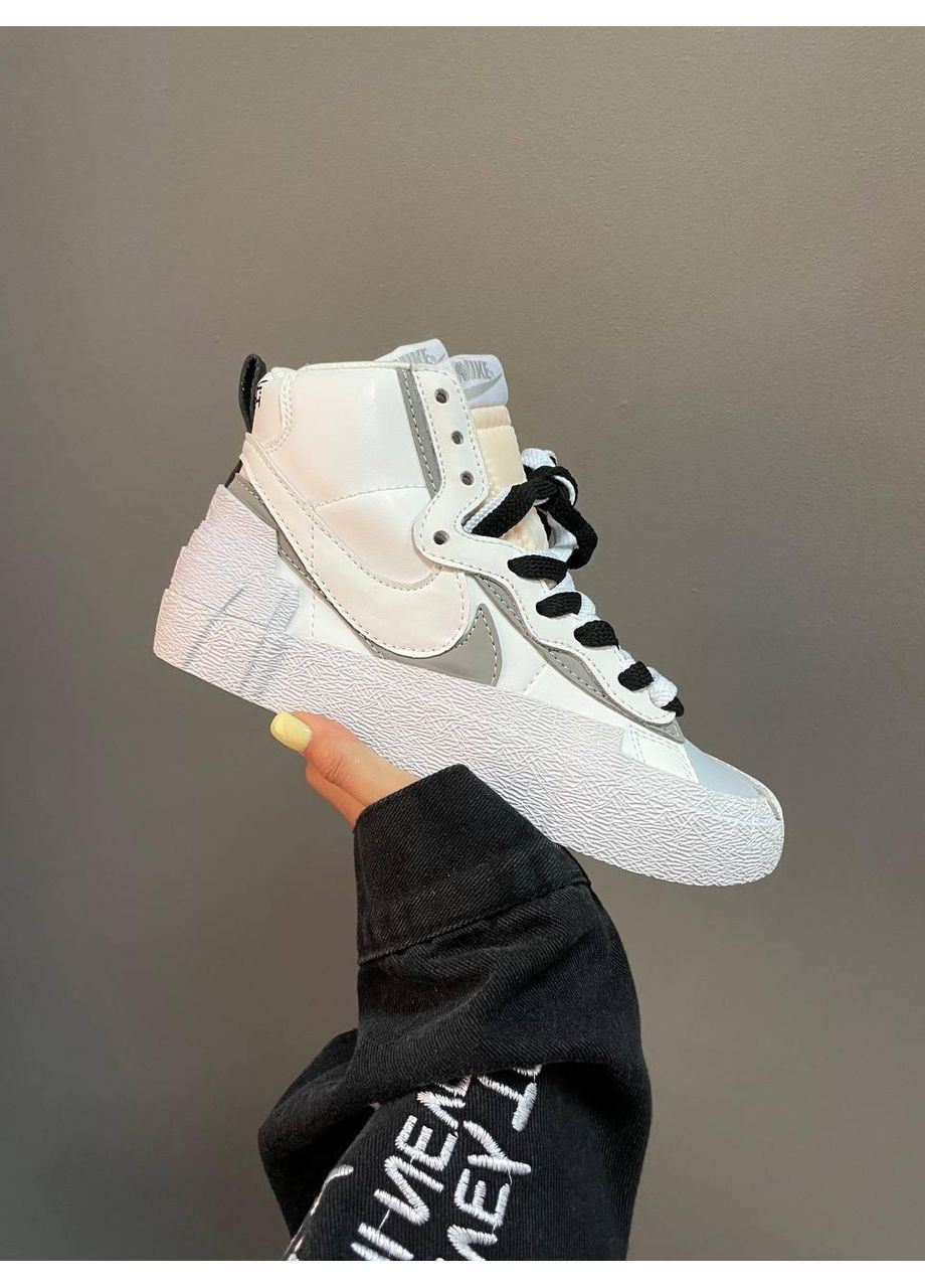 КРОСІВКИ ЖІНОЧІ NIKE BLAZER X SACAI WHITE BLACK НАЙК БЛЕЙЗЕР No Brand чорні демісезони (367167268)
