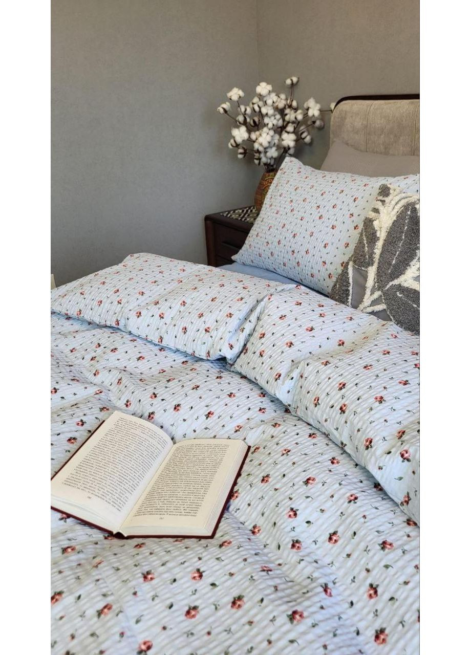 Постільна білизна з резинкою Крапо DUO, ранфорс гофра (жатка) Двухспальний розмір, наволочки 50/70 No Brand (364220434)