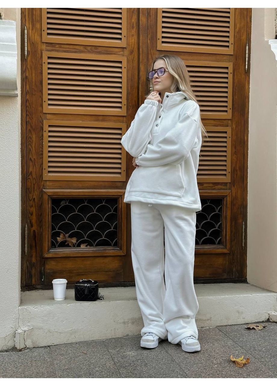 Женский теплый костюм из флиса молочного цвета 35290 Fashion (364672588)