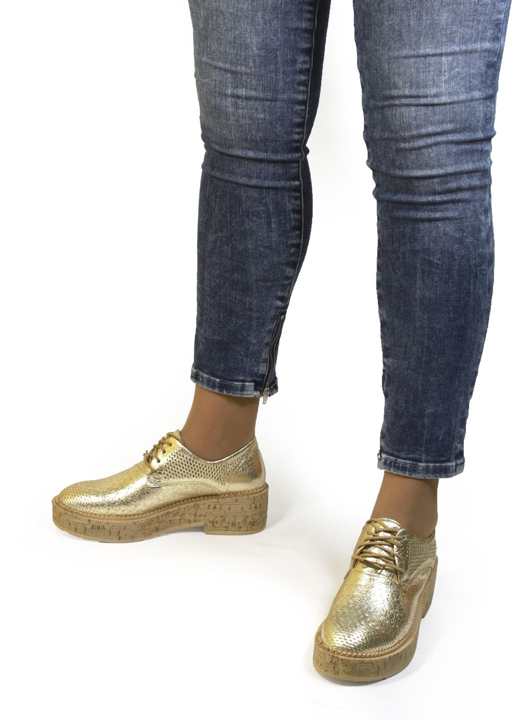 It-Girl Женские туфли дерби золотой з натуральная кожа, — лето (317243204)