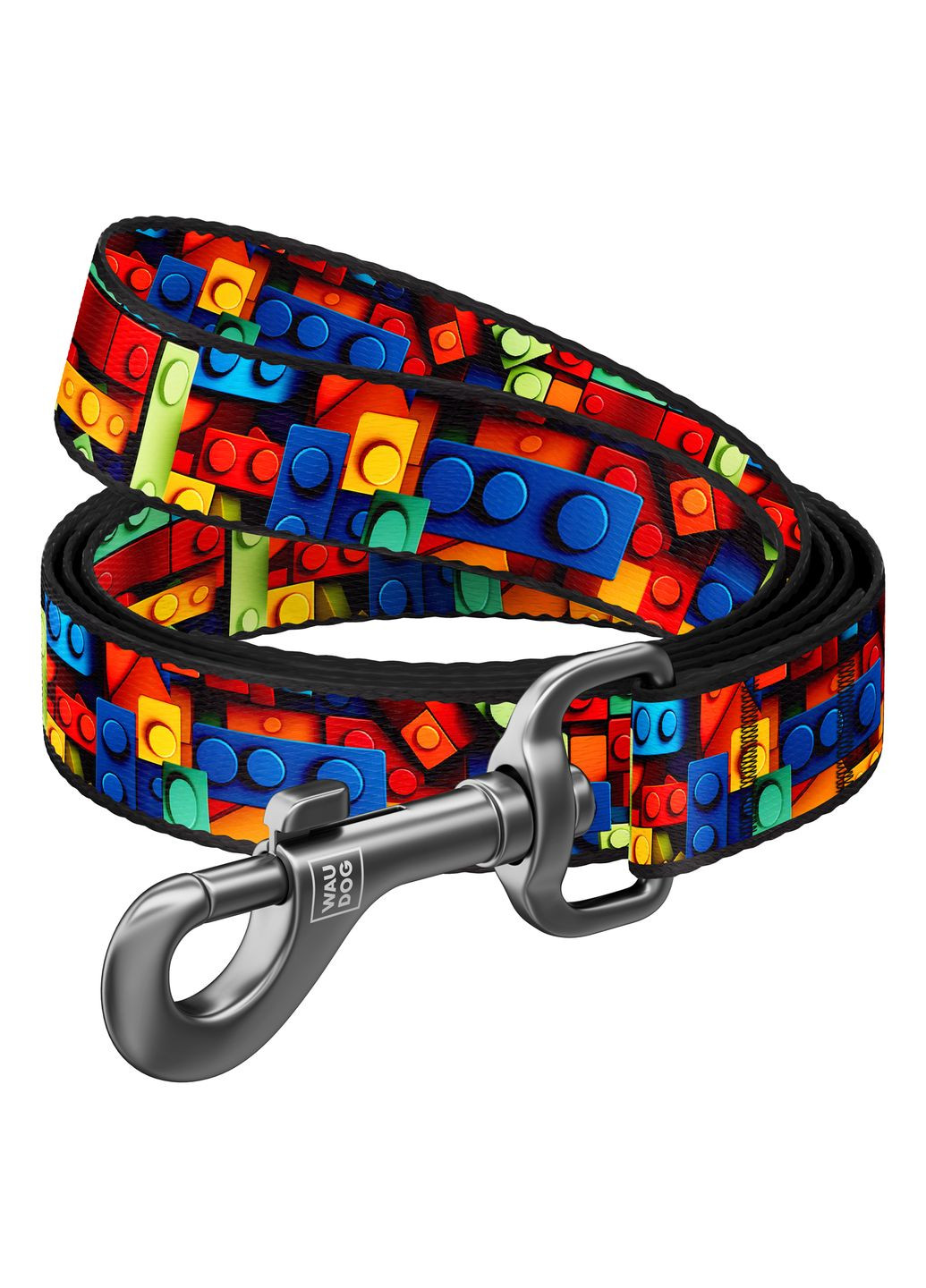 Повідець нейлоновий Nylon малюнок "Блоки" S 340-4056 (4823089376271) WAUDOG (354702084)