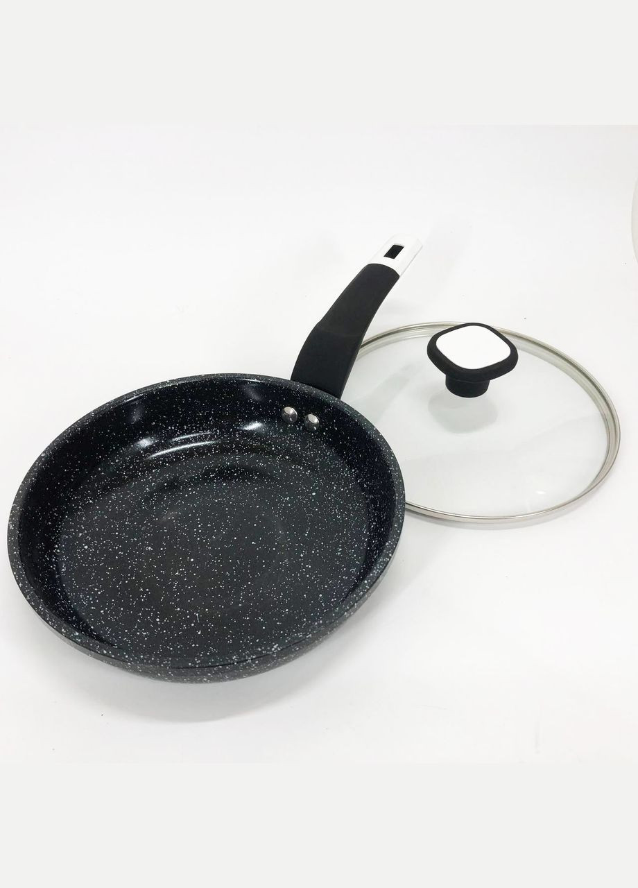 Сковорода UN-5143 20 см с крышкой с антипригарным гранитным покрытием, для всех видов плит Unique (364664779)