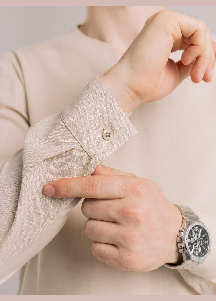 Бежевая кэжуал рубашка однотонная Freedom