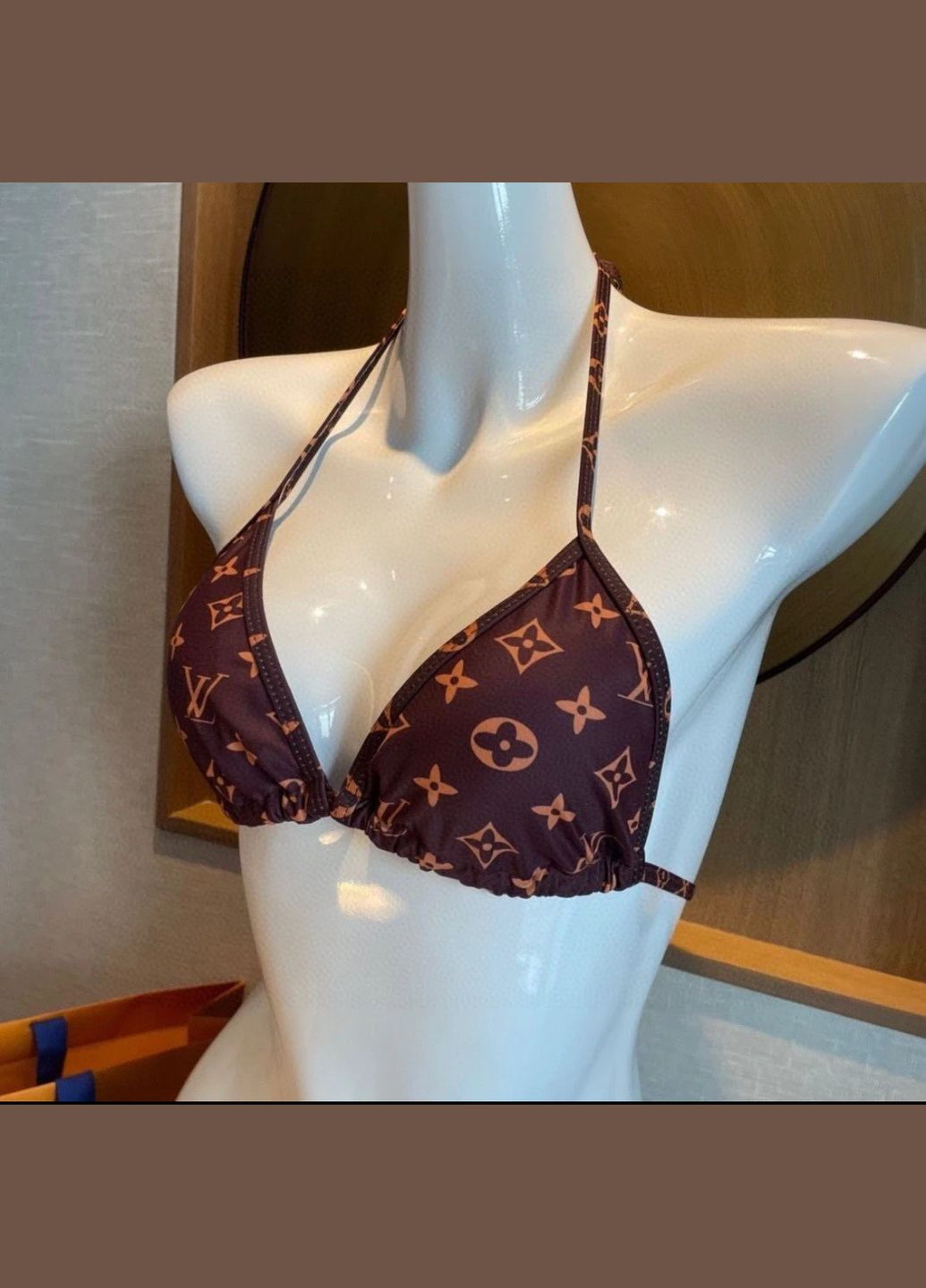 Темно-коричневий літній купальник жіночий No Brand