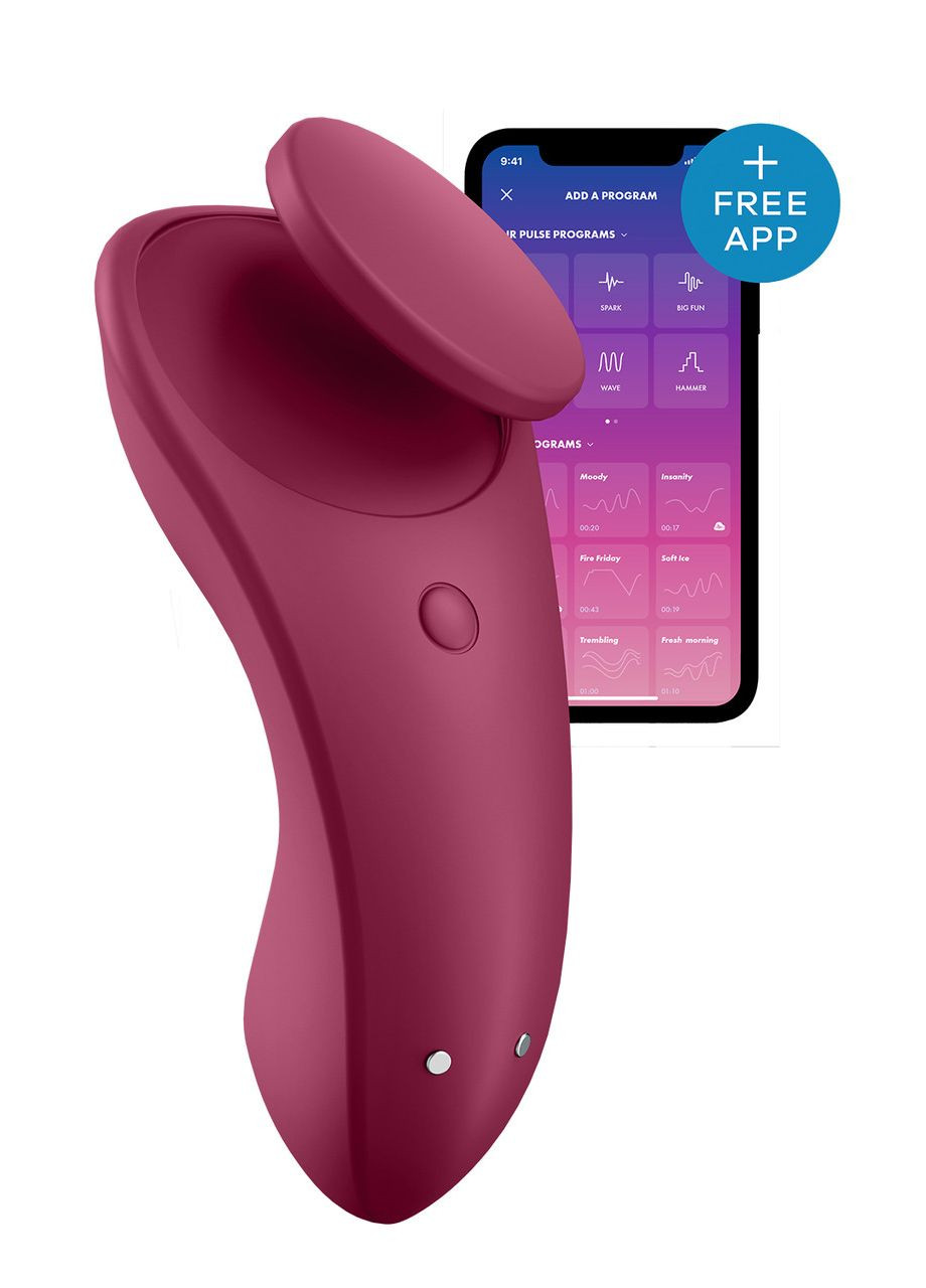 Вибратор в трусики с функцией управления смартфоном Sexy Secret красный Satisfyer (303889868)