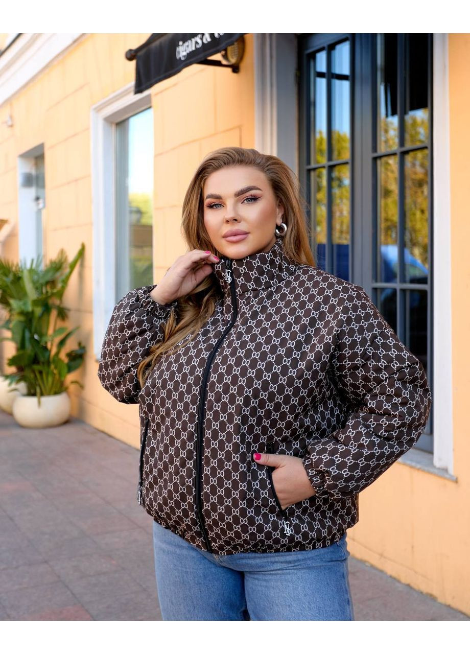 Коричневая демисезонная женская базовая куртка Fashion