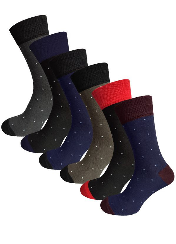 Комбинированные носки высокие хлопковые 6 пар упаковка ml 201/6 р.40-44 разные цвета Lomani (331290958)
