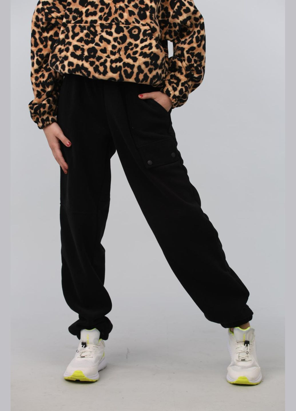 Коричневый демисезонный костюм (штаны, худи) подростковый леопардовый брючный IRmAS оверсайз