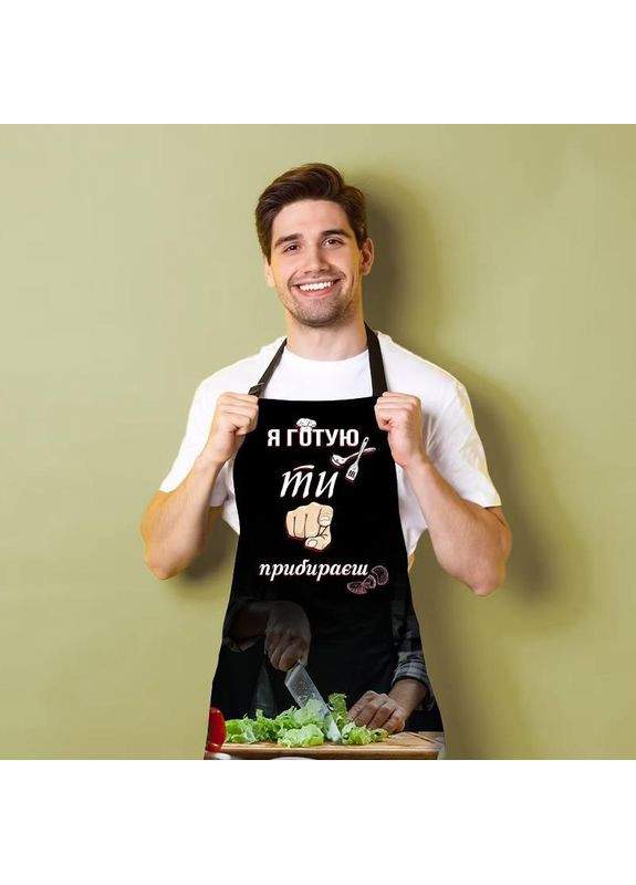 Фартух з дизайном Я готую Прикольний фартух з принтом розмір 80×60 Україна ТД (369659719)
