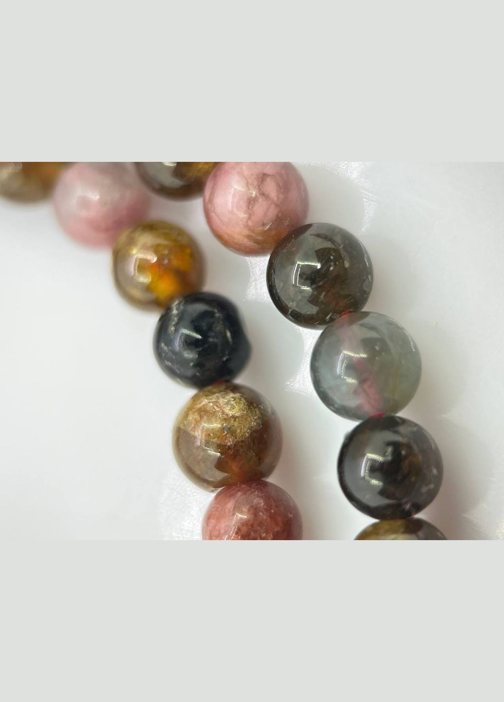 Намиста турмалін 6 мм 38 см Двоколірний 11680 No Brand (311686496)