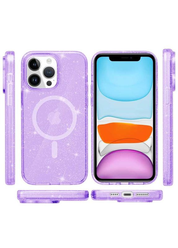 Чохол TPU Galaxy Sparkle (MagFit) для Apple iPhone 13 Pro Max (6.7") Пурпуровий Epik (372973029)