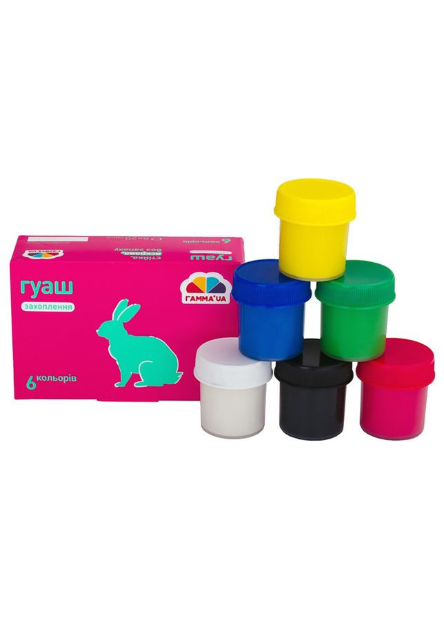 Детские гуашевые краски "Увлечение" 200201, 6 цветов ГАММА'UA (345071980)