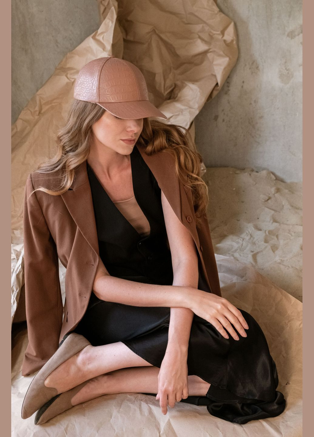 Премиум Бейсболка эко-кожа питон (Капучино) Kent&aver 13935 (311505778)