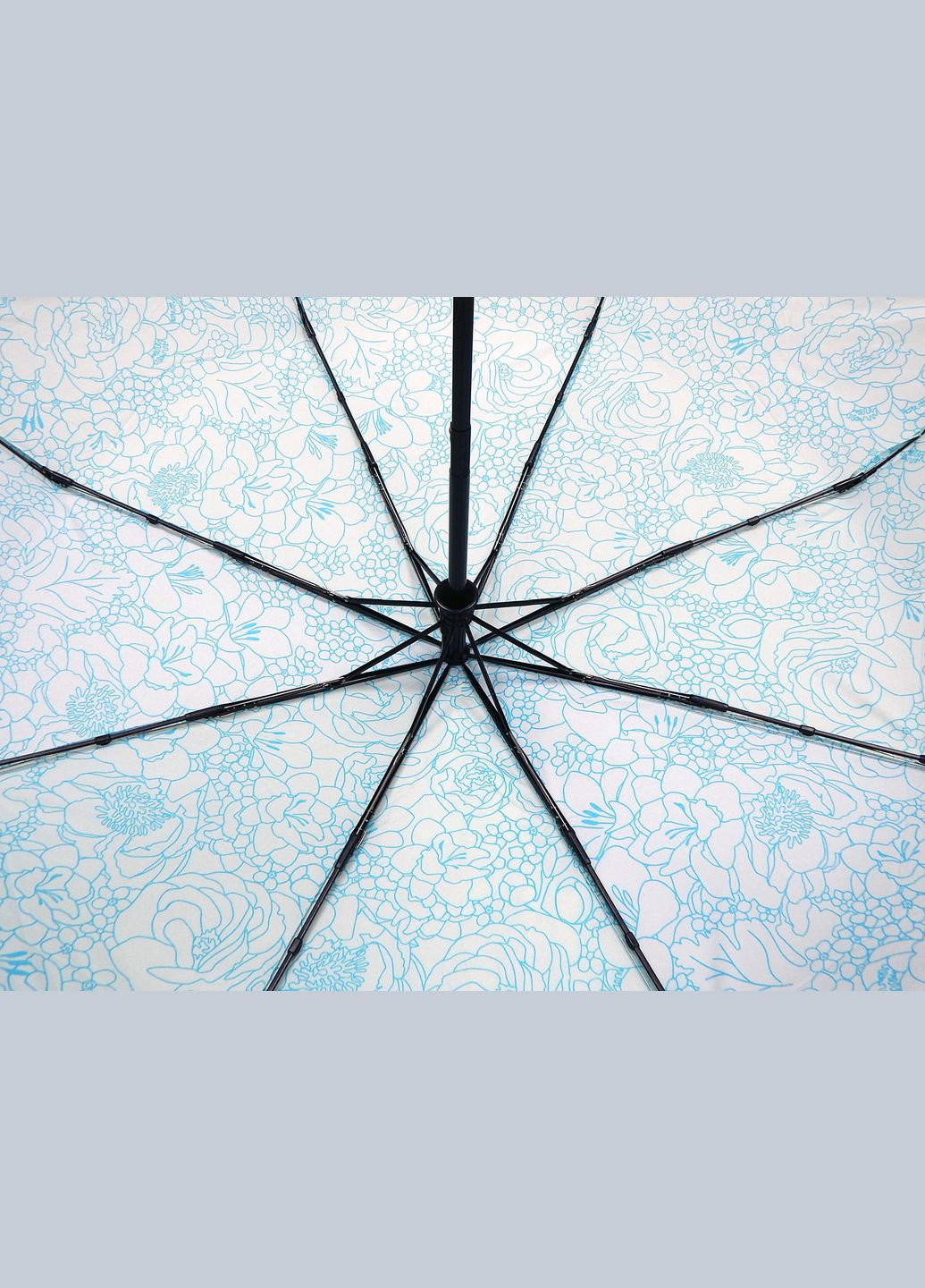 Блакитна стильна жіноча парасолька cкладна Doppler середня система антивітер (303727674)