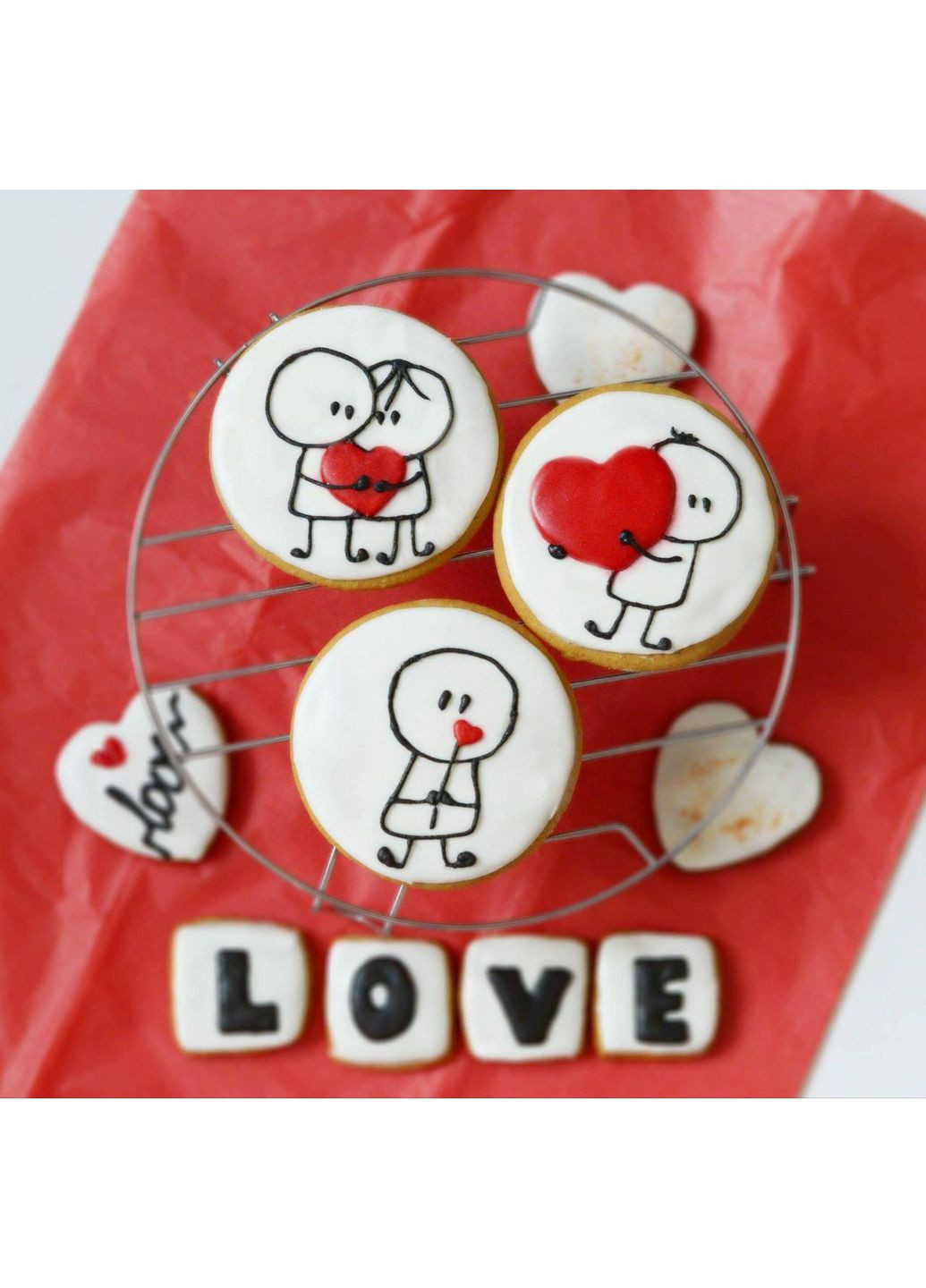 Пряники "Валентинки" 10*10 см No Brand (365865117)